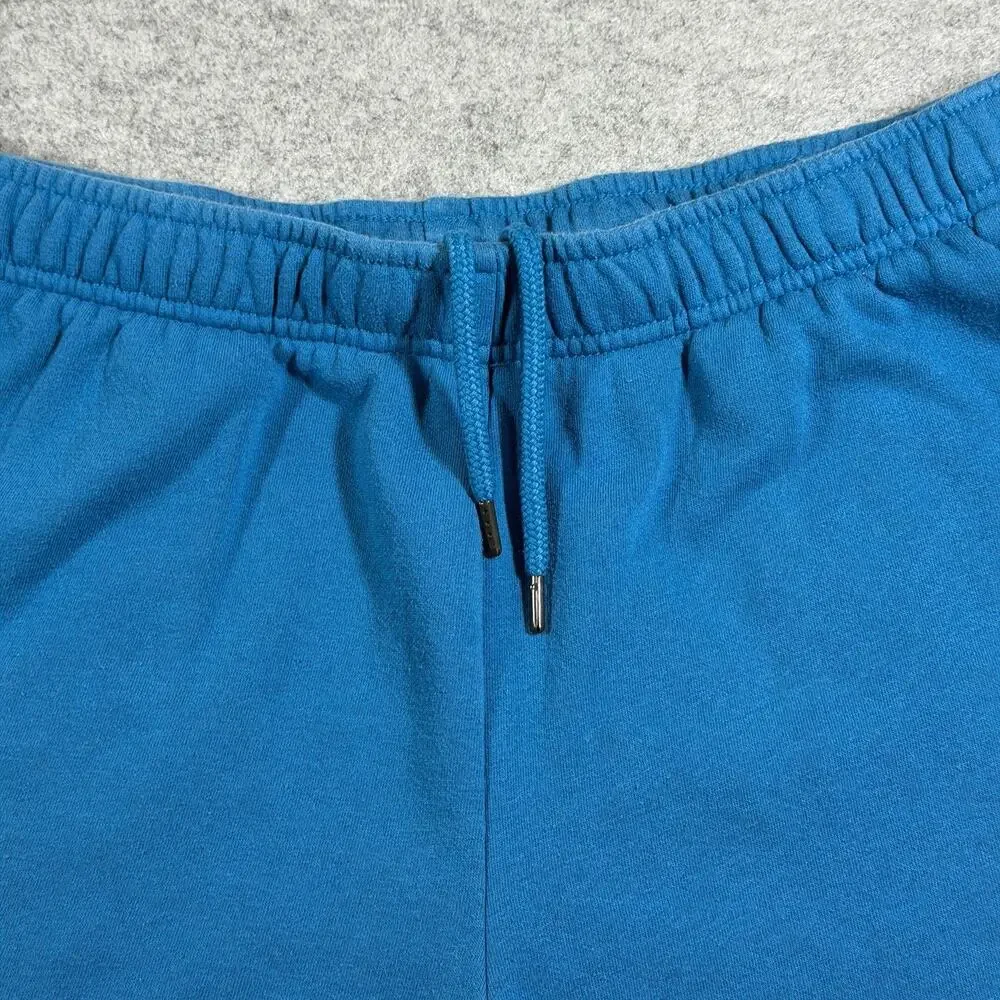 The North Face Half Dome Fleece Shorts Mens L Blue Elastic Waist Logo Outdoor